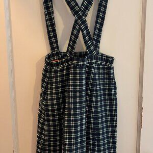 Maeve Anthropologie Green Plaid Pinafore